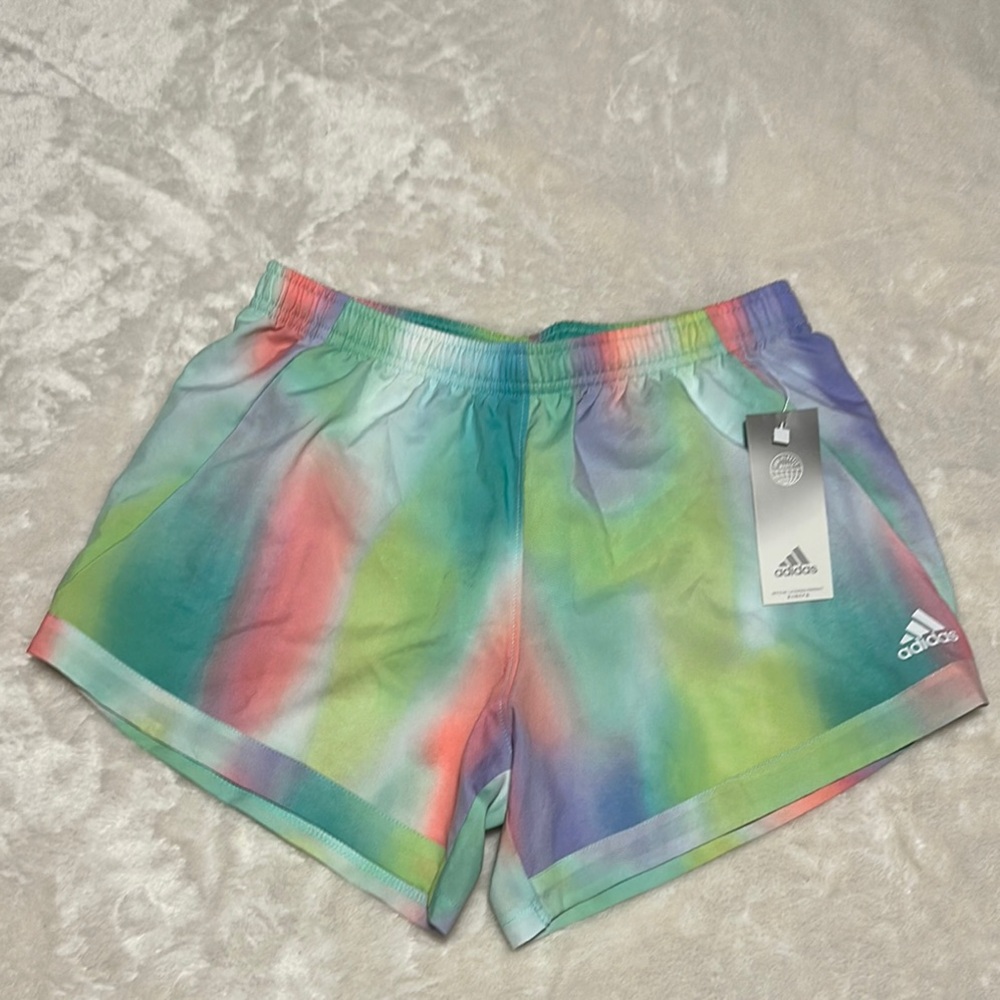 Adidas Girl’s Multicolor Tie-Dye Shorts XL (16) NWT